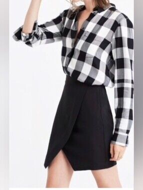 Madewell Silk Parkway Medium Black Skirt